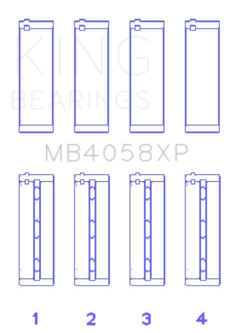 King Nissan VQ35DE Performance Main Bearing Set - Size STDX King Engine Bearings Bearings  AXOPROS