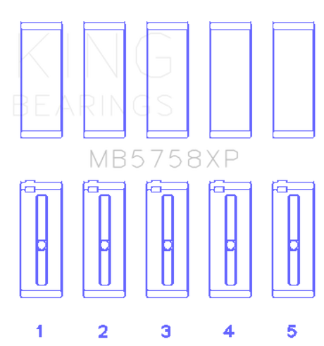 King Peugeot EP6 1.6L/BMW N14B16C Main Bearing Set - Size STD King Engine Bearings Bearings  AXOPROS