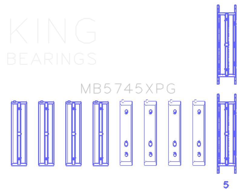 King Subaru FA20 FB20 Performance Tri-Metal Main Bearing Set - Size +.025mm King Engine Bearings Bearings  AXOPROS