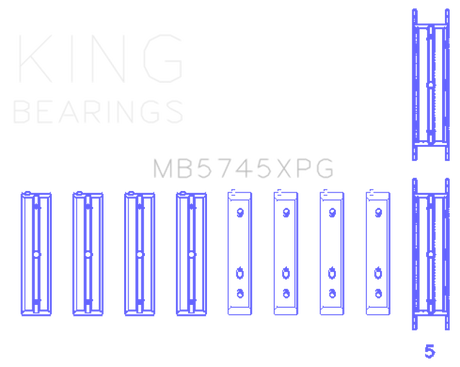 King Subaru FA20 FB20 Performance Tri-Metal Main Bearing Set - Size +.025mm King Engine Bearings Bearings  AXOPROS