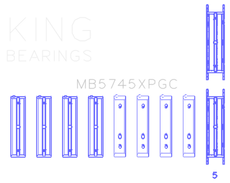 King Subaru FA20/Toyota 4U-GSE pMaxKote Performance Main Bearing Set - Size STD King Engine Bearings Bearings  AXOPROS