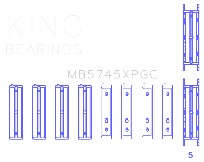 King Subaru FA20/Toyota 4U-GSE pMaxKote Performance Main Bearing Set - Size STDX King Engine Bearings Bearings  AXOPROS