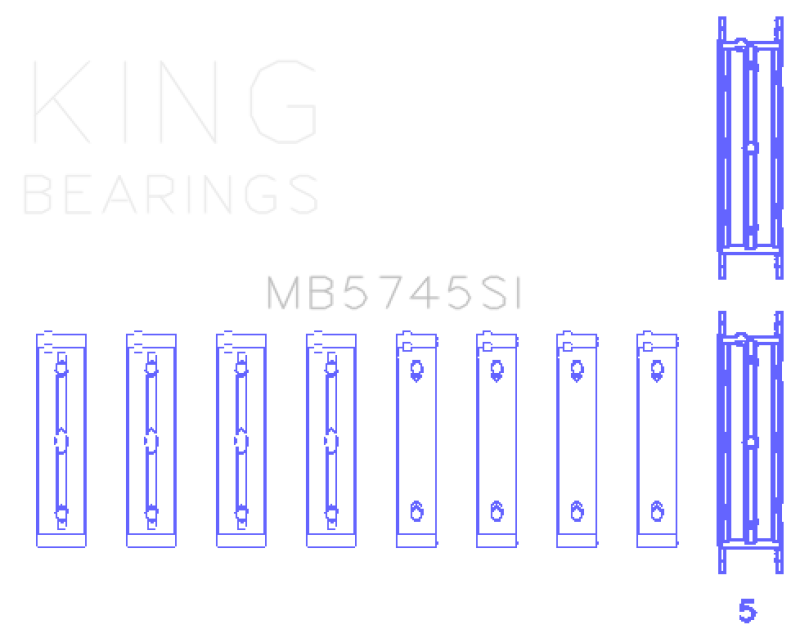 King Subaru FA/FB Main Bearing Set - Size STD King Engine Bearings Bearings  AXOPROS