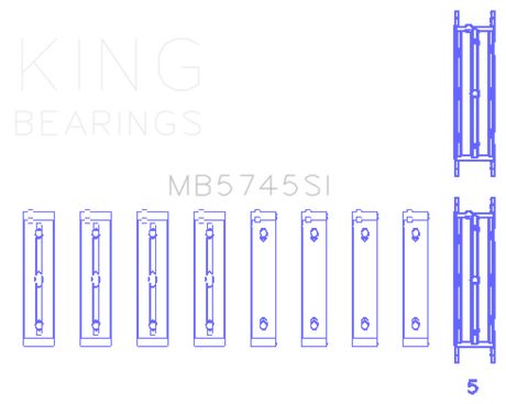 King Subaru FA/FB Main Bearing Set - Size STD King Engine Bearings Bearings  AXOPROS