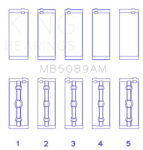 King Toyota 1RZ Crankshaft Main Bearing Set - Size STD King Engine Bearings Bearings  AXOPROS