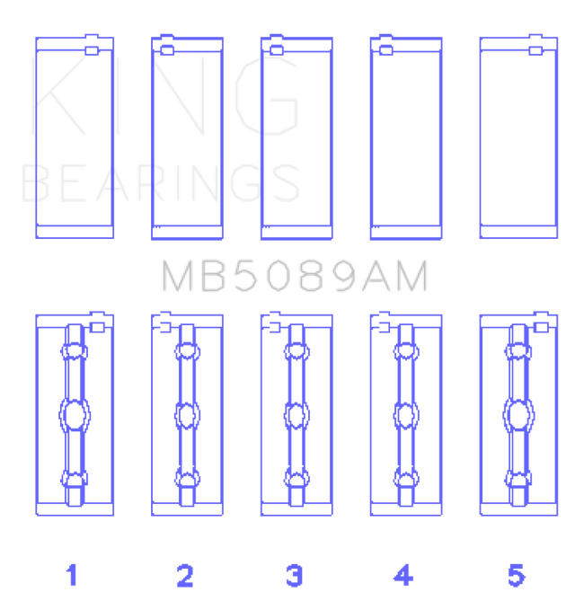 King Toyota 1RZ Crankshaft Main Bearing Set - Size STD King Engine Bearings Bearings  AXOPROS