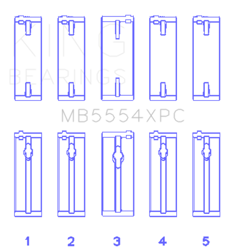 King Toyota 3SGTE 16V 2.0L pMaxKote Performance Main Bearing Set - Size STD King Engine Bearings Bearings  AXOPROS