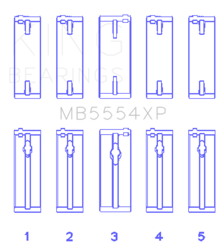 King Toyota 3SGTE Performance Main Bearing Set - Size STD King Engine Bearings Bearings  AXOPROS