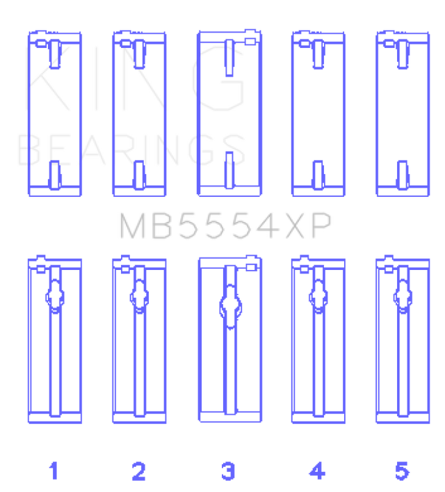 King Toyota 3SGTE Performance Main Bearing Set - Size STD King Engine Bearings Bearings  AXOPROS