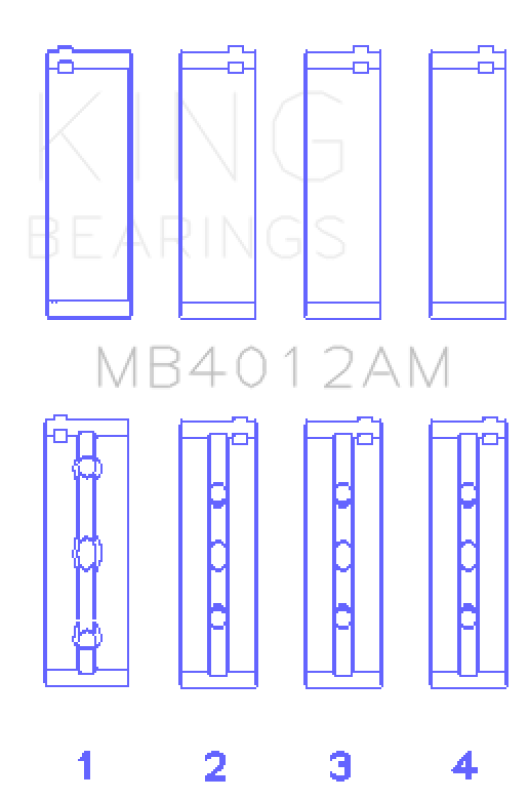 King Toyota 5VZFE Crankshaft Main Bearing Set King Engine Bearings Bearings  AXOPROS