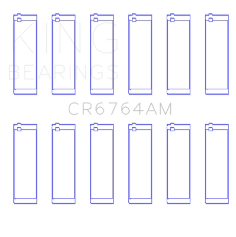 King VW AES/AUE/ABV Connecting Rod Bearing Set (Set of 6) - Size STD King Engine Bearings Bearings  AXOPROS