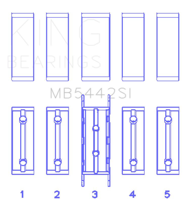 King Ford/Mazda Duratec 2.0/2.3 DOHC Silicon Bi-Metal Aluminum Main Bearing Set - Size STD King Engine Bearings Bearings  AXOPROS