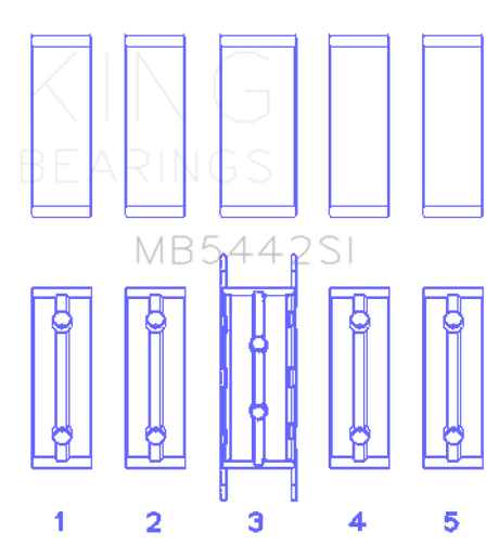 King Ford/Mazda Duratec 2.0/2.3 DOHC Silicon Bi-Metal Aluminum Main Bearing Set - Size STD King Engine Bearings Bearings  AXOPROS