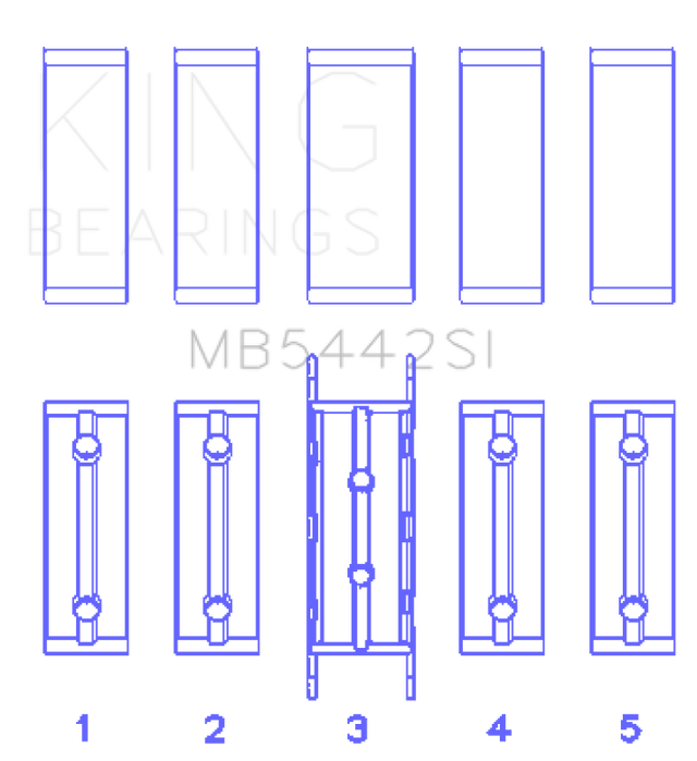 King Ford/Mazda Duratec 2.0/2.3 DOHC Silicon Bi-Metal Aluminum Main Bearing Set - Size STD King Engine Bearings Bearings  AXOPROS