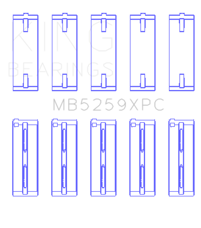 King Honda A-Series/B-Series/K-Series pMaxKote Performance Main Bearing Set - Size STDX King Engine Bearings Bearings  AXOPROS