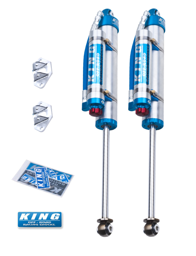 King Shocks 07-18 Jeep Wrangler JK Rear 2.5 Dia Piggy Hose Res Shocks 3-5in Lift w/Adjuster (Pair) King Shocks Shocks and Struts  AXOPROS