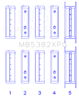 King Subaru EJ20/EJ22/EJ25 (Thrust in #5 Position) Tri-Metal Perf Main Bearing Set - Size +0.26mm King Engine Bearings Bearings  AXOPROS