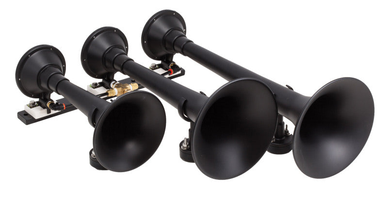 Kleinn Black Triple Horn/ 18.25In/ 14.75In/10In - XCR2.0 Coated Spun Steel Kleinn Air Horns Horns  AXOPROS