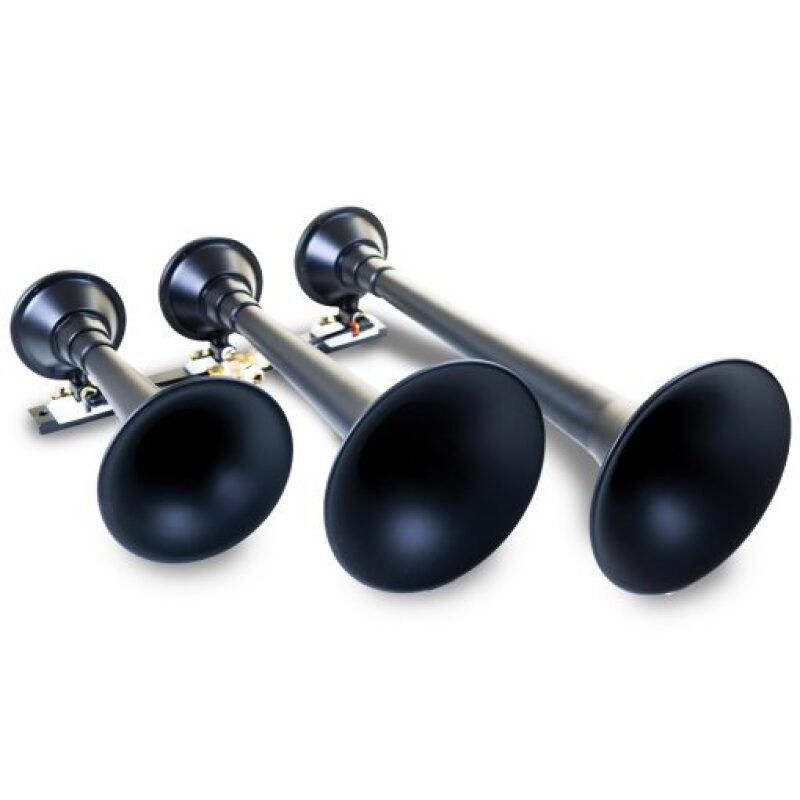 Kleinn Black Triple Horn/ 18.25In/ 14.75In/10In - XCR2.0 Coated Spun Steel Kleinn Air Horns Horns  AXOPROS