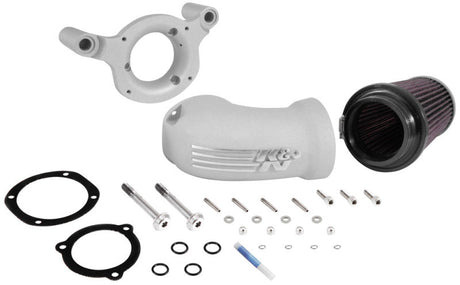 K&N 01-17 Harley Davidson Softail / Dyna FI Performance Air Intake System Silver K&N Engineering Cold Air Intakes  AXOPROS