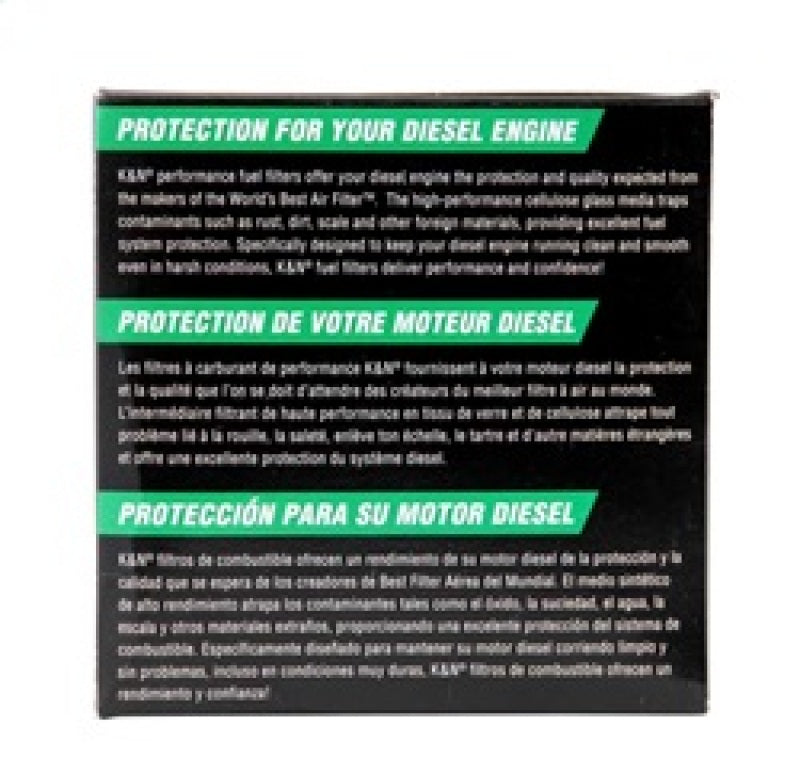 K&N 03-09 Dodge Ram 5.9L L6 Diesel 3.375in OD x 3.969in L Fuel FIlter K&N Engineering Fuel Filters  AXOPROS
