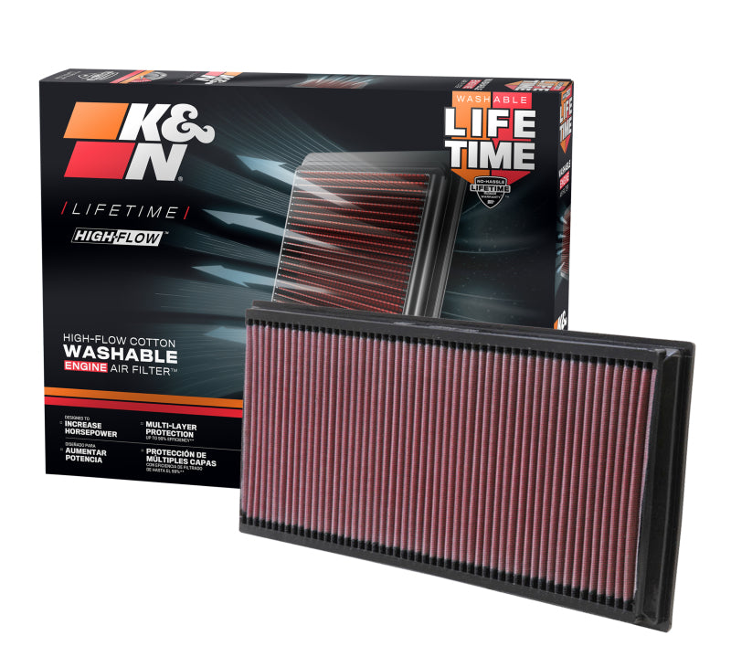 K&N 06-09 L.R. Range Rover / 02-10 VW Touareg / 02-09 Porche Cayenne Drop In Air Filter K&N Engineering Air Filters - Drop In  AXOPROS