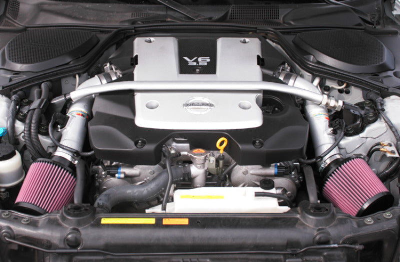 K&N 07-08 350z Dual Silver Typhoon Short Ram Intake K&N Engineering Cold Air Intakes  AXOPROS