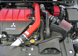 K&N 08-09 Mitsubishi Evo X Wrinkle Red Typhoon Short Ram Intake K&N Engineering Cold Air Intakes  AXOPROS