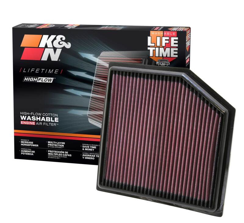 K&N 08-11 Lexus GS460 4.6L-V8 Drop In Air Filter K&N Engineering Air Filters - Drop In  AXOPROS
