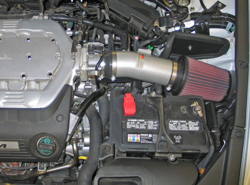 K&N 08 Honda Accord 3.5L-V6 Silver Typhoon Short Ram Intake K&N Engineering Cold Air Intakes  AXOPROS