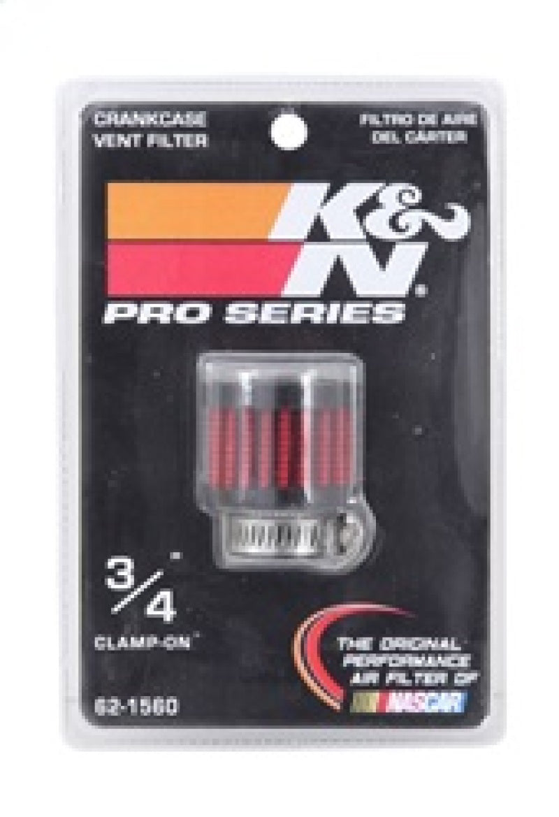 K&N 0.75 inch ID 1.375 inch OD 1.125 inch H Clamp On Crankcase Vent Filter K&N Engineering Air Filters - Universal Fit  AXOPROS