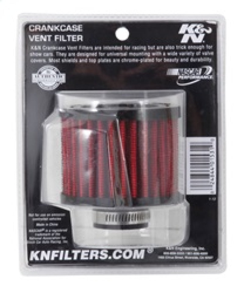 K&N 1 inch ID 3 inch OD 2.375 inch H Rubber Base Crankcase Vent Filter K&N Engineering Air Filters - Universal Fit  AXOPROS