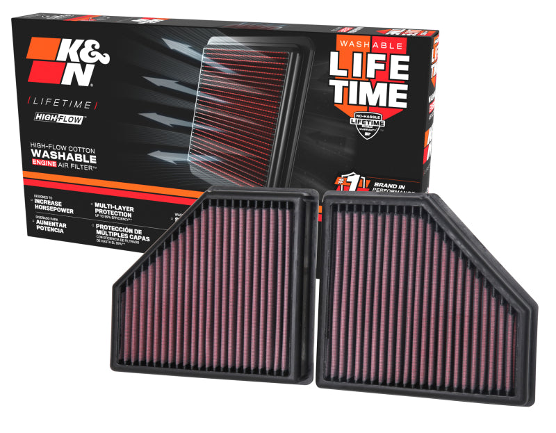 K&N 10 Ford Mustang GT 4.6L-V8 Drop In Air Filter K&N Engineering Air Filters - Drop In  AXOPROS