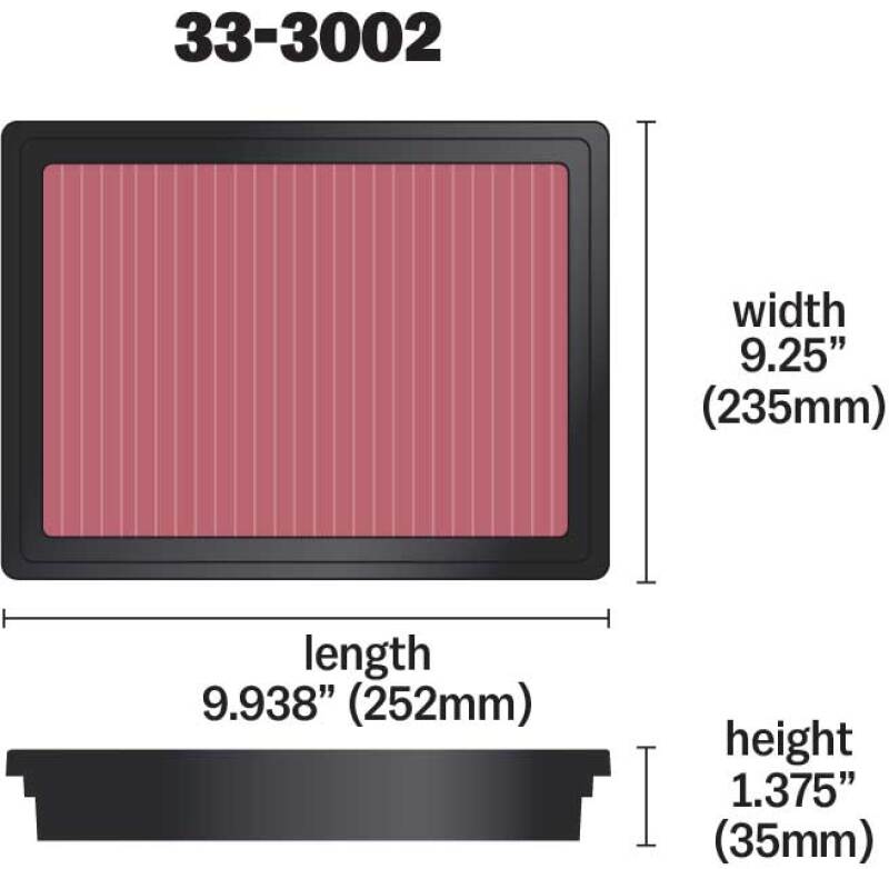 K&N 12 Isuzu D-Max 2.5L L4 DSL Replacement Air FIlter K&N Engineering Air Filters - Drop In  AXOPROS