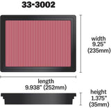 K&N 12 Isuzu D-Max 2.5L L4 DSL Replacement Air FIlter K&N Engineering Air Filters - Drop In  AXOPROS