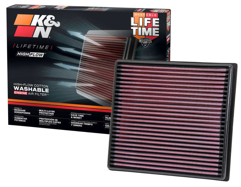 K&N 12 Isuzu D-Max 2.5L L4 DSL Replacement Air FIlter K&N Engineering Air Filters - Drop In  AXOPROS