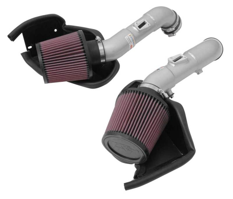K&N 14-15 Infiniti Q50 3.7L V6 Dual Silver Typhoon Short Ram Intakes K&N Engineering Cold Air Intakes  AXOPROS