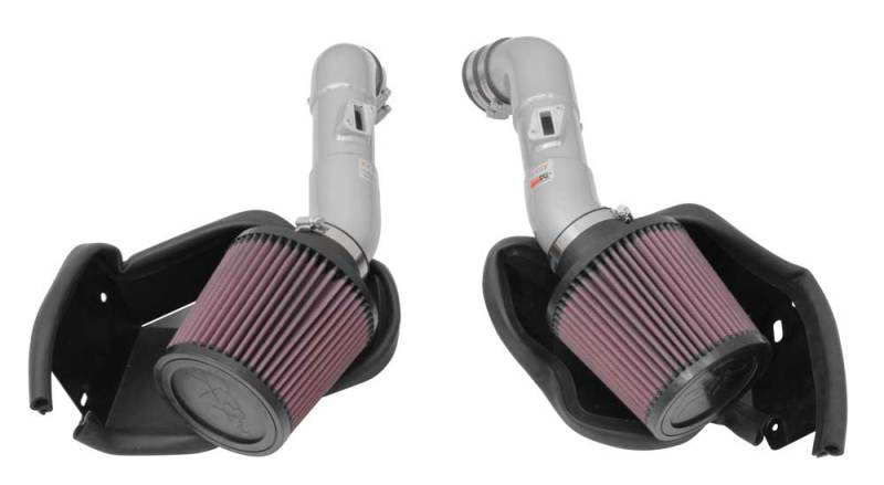 K&N 14-15 Infiniti Q50 3.7L V6 Dual Silver Typhoon Short Ram Intakes K&N Engineering Cold Air Intakes  AXOPROS