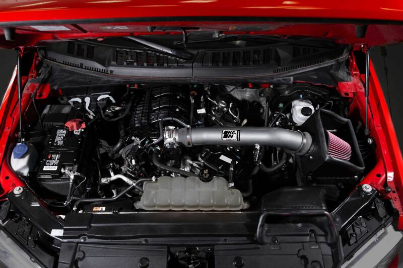K&N 18-24 Ford F150 3.3L V6 Performance Air Intake System w/ Red Air Filter K&N Engineering Cold Air Intakes  AXOPROS