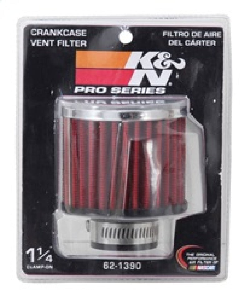 K&N 1.25in Flange ID x 3in OD x 2.5in H Rubber Base Crankcase Vent Filter K&N Engineering Air Filters - Universal Fit  AXOPROS