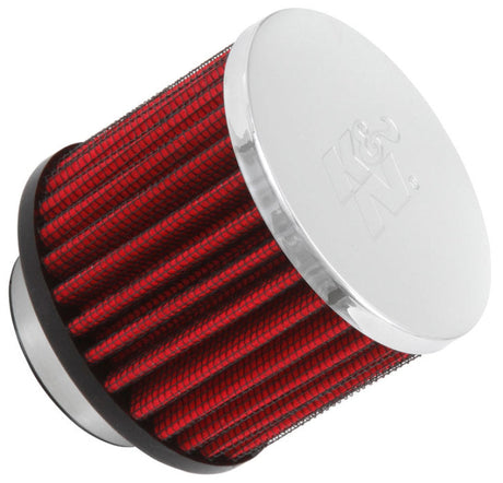 K&N 1.5in Flange ID x 3in OD x 2.5in H Chrome Finish Rubber Base Crankcase Vent Filter K&N Engineering Air Filters - Universal Fit  AXOPROS