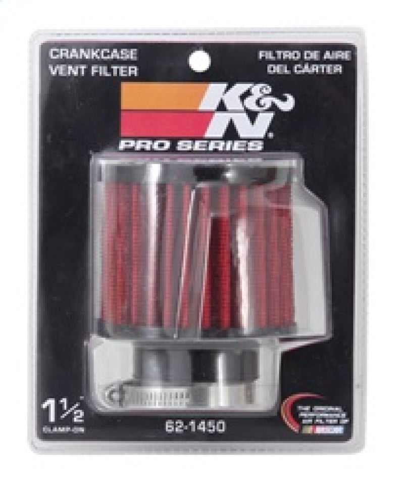 K&N 1.5in Flange ID x 3in OD x 2.5in H Rubber Base Crankcase Vent Filter K&N Engineering Air Filters - Universal Fit  AXOPROS