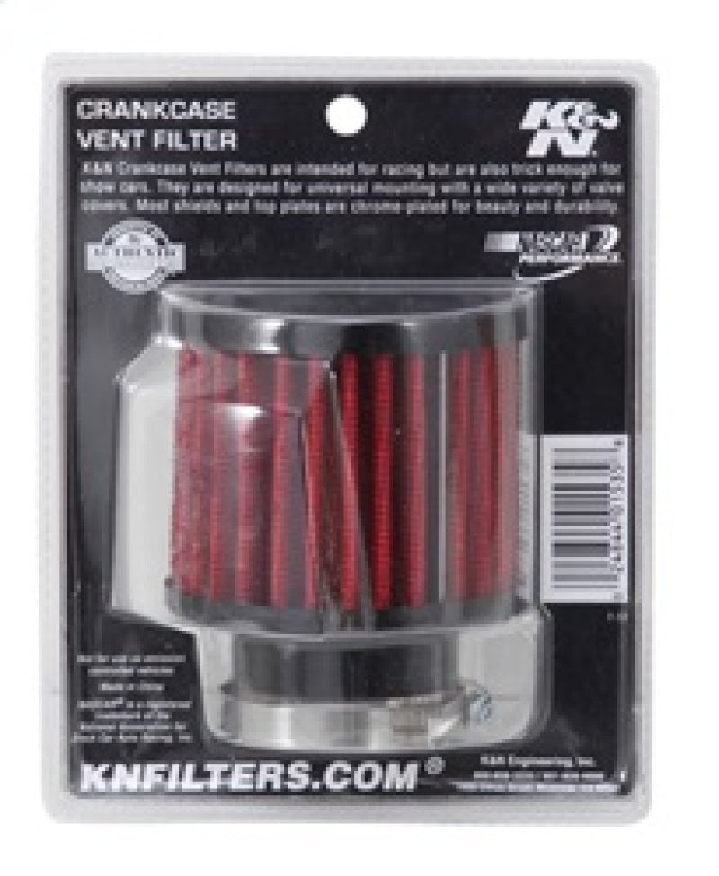 K&N 1.5in Flange ID x 3in OD x 2.5in H Rubber Base Crankcase Vent Filter K&N Engineering Air Filters - Universal Fit  AXOPROS