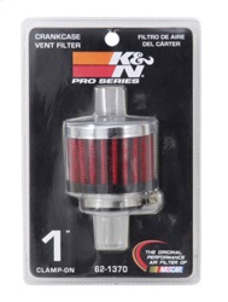 K&N 1in Flange ID x 2in OD x 1.5 inch H Rubber Base Crankcase Vent Filter K&N Engineering Air Filters - Universal Fit  AXOPROS