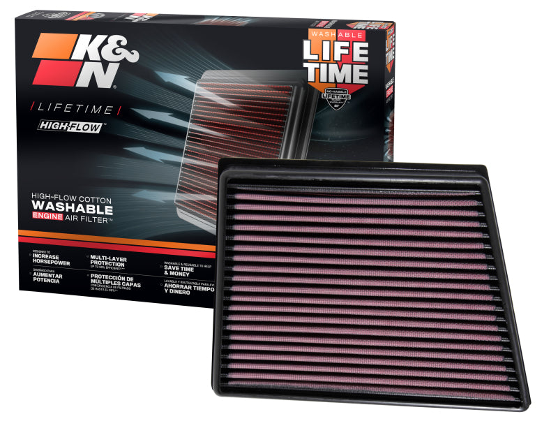 K&N 2015 Jaguar F-Pace V6-3.0L F/I Left Side Replacement Drop In Air Filter K&N Engineering Air Filters - Drop In  AXOPROS