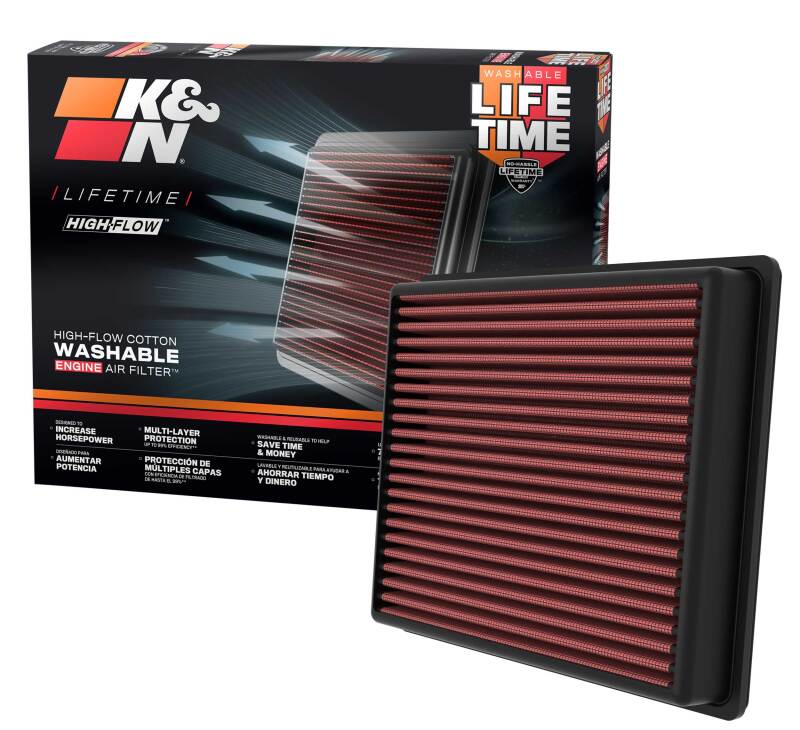 K&N 2022 Toyota Tundra V6-3.5L F/I Turbo Replacement Air Filter K&N Engineering Air Filters - Drop In  AXOPROS