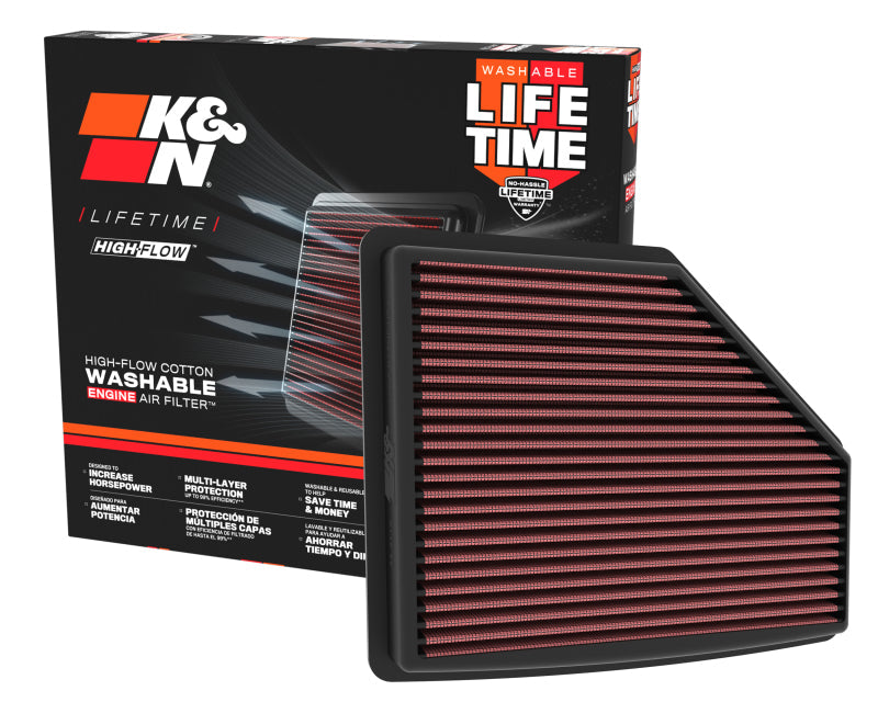 K&N 21-22 Acura TLX V6 3.0L Replacement Air Filter K&N Engineering Air Filters - Drop In  AXOPROS