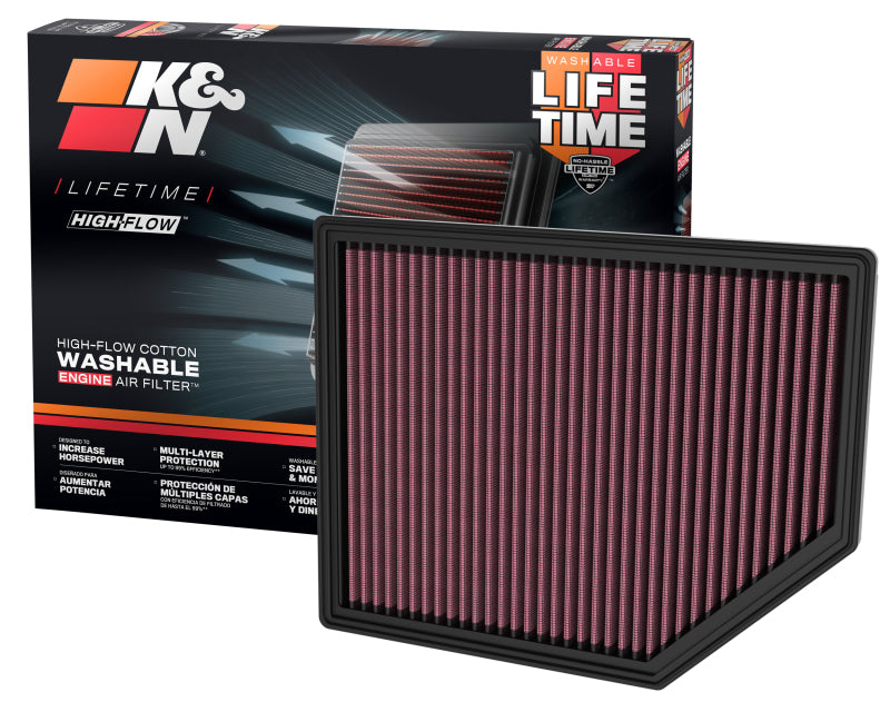 K&N 22-23 Ford Bronco Raptor 3.0L V6 Replacement Air Filter K&N Engineering Air Filters - Drop In  AXOPROS