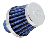 K&N 2in Base OD x .375in Flange ID x 1.75in H Rubber Base Crankcase Vent Filter - Blue K&N Engineering Air Filters - Universal Fit  AXOPROS
