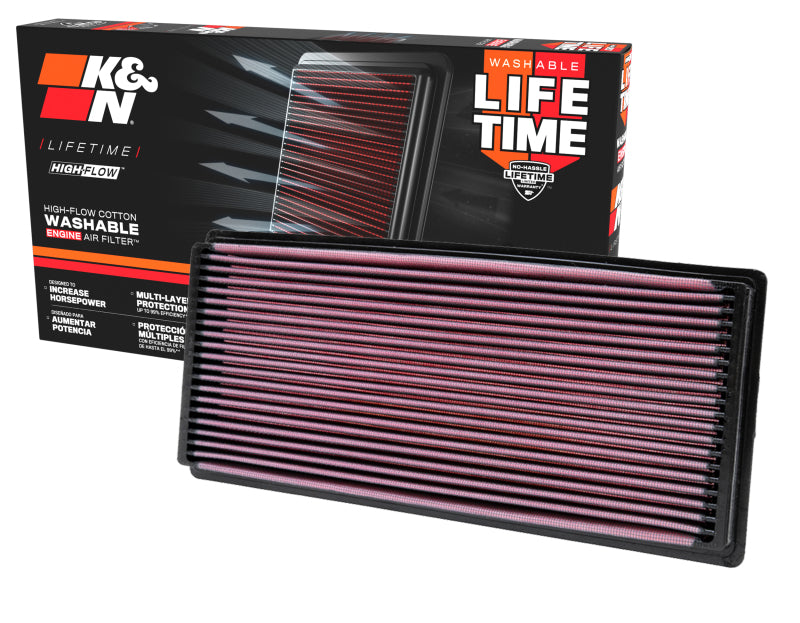 K&N 96-02 Jeep Wrangler 2.5L L4 / 96-06 4.0L L4 Drop In Air Filter K&N Engineering Air Filters - Drop In  AXOPROS